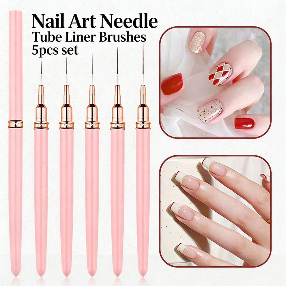Nail Art Brush Set - 5本セット ネイルアートライナーブラシセット 9mm 11mm 15mm 25mm
