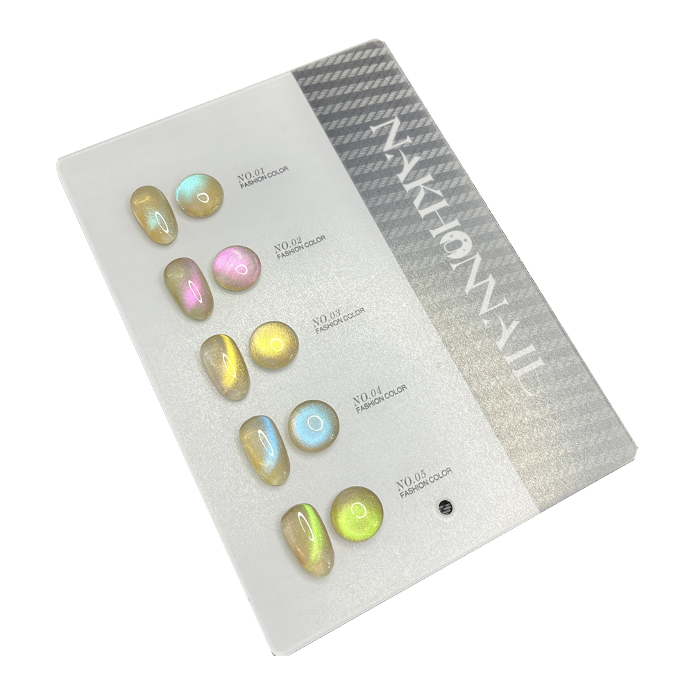 Nail Art Cat Eye - NAKHONNAIL 2024 新スパークルファッション 5色 キャッツアイネイルジェルセット 無毒UVジェルネイルアートキット