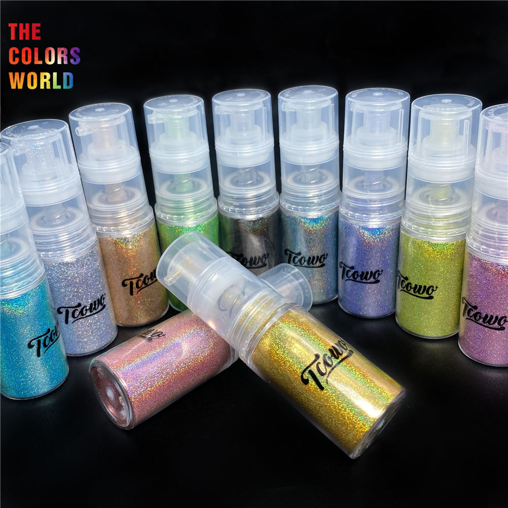 Nail Art Ombre Glitter - TCT-913 高光沢ホログラフィックファイングリッターオンブルスプレー光沢のあるユニコーンレインボーレーザーパウダーミラーネイルとヘアアートパウダー