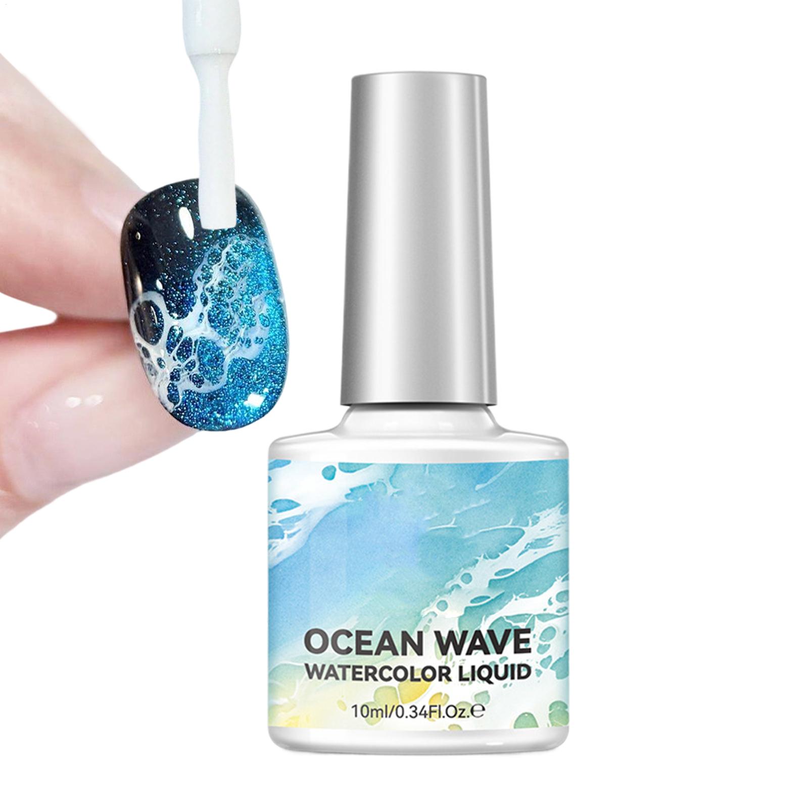 Nail Art One Stroke - 10ml バブルオーシャンウェーブ ホワイトジェルネイルポリッシング ホワイトブルーミングウェーブネイルジェル ストロークホワイト 水彩リキッドネイルジェルポリッシング