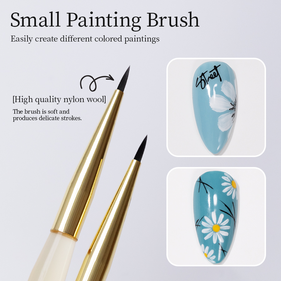 Nail Art One Stroke - QNL超極細ミニネイルアートペイントブラシ短毛ワンストロークフラワーデザイン3Dスカルプティンググラデーションライナーペンネイルアートツール