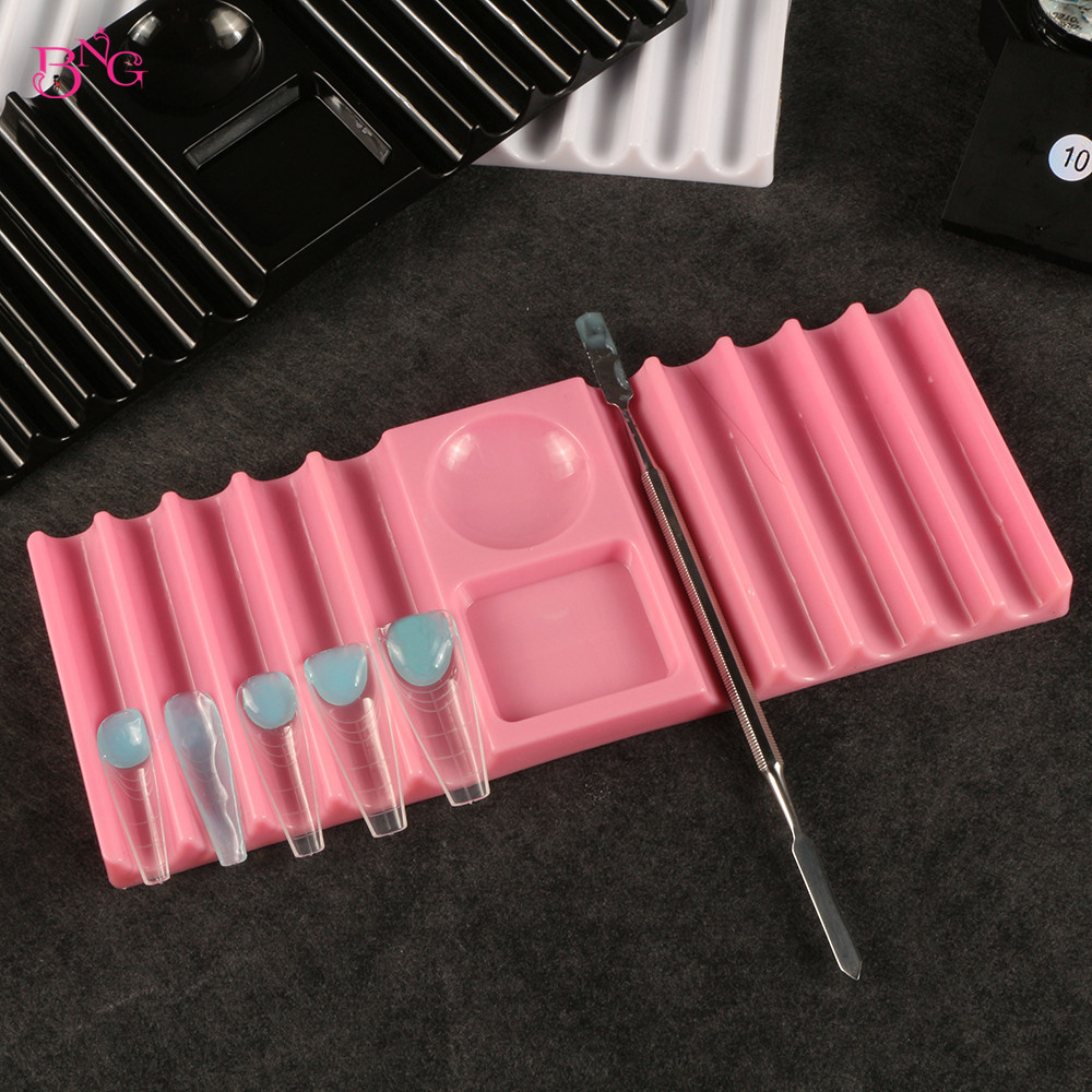 Nail Art Motif - BNGデュアルフォームホルダー プラスチック製ペンスタンド ネイルアートツール用 ネイルブラシホルダー収納 ネイルエクステンションモールドホルダー