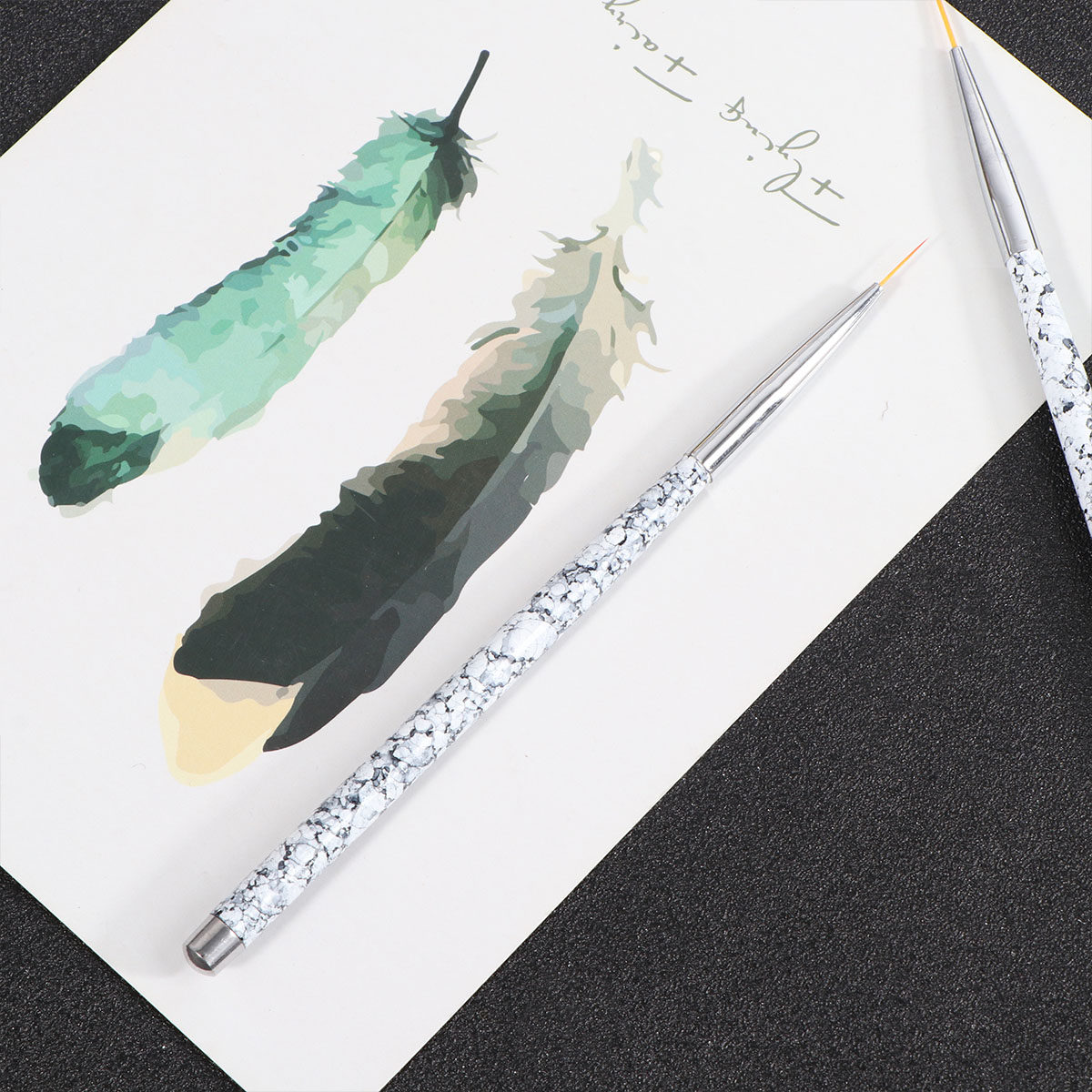 Nail Art Brush Set - 3本セット ネイルアートライナーブラシセット ナイロン毛先細チップ付き プロ用DIYマニキュア ネイルペイント ドット描画