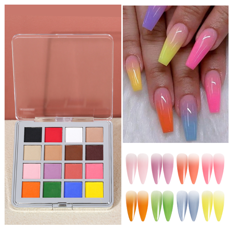 Nail Art Ombre Glitter - Mocmaki DIY グラデーションネイルパウダー 12 色グリッター顔料オンブルネイルアートパウダーマニキュア装飾用品