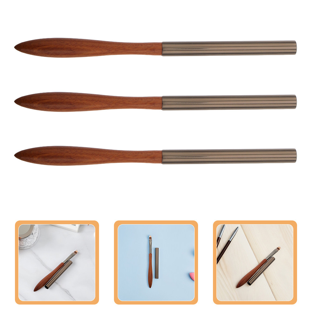Nail Art Brush Set - 3本セット ネイルアートブラシセット フラットヘッド マニキュアペン グラデーションデザイン スムッジング