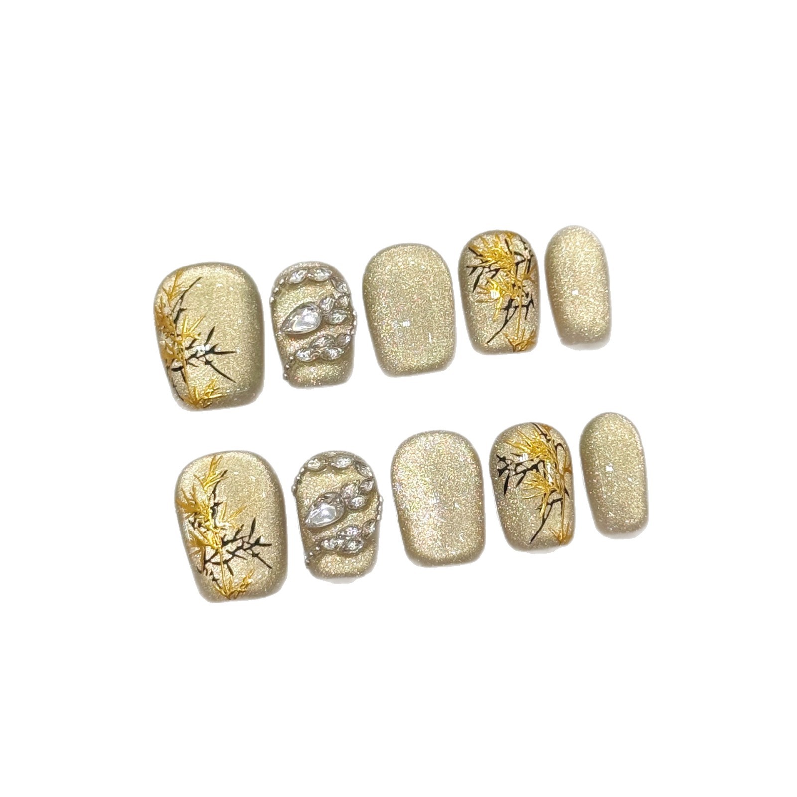 10枚入り 新中国風 ハンドメイド フェイクネイル 蛇型 ラ - Nail Art Gliter のレビューと価格