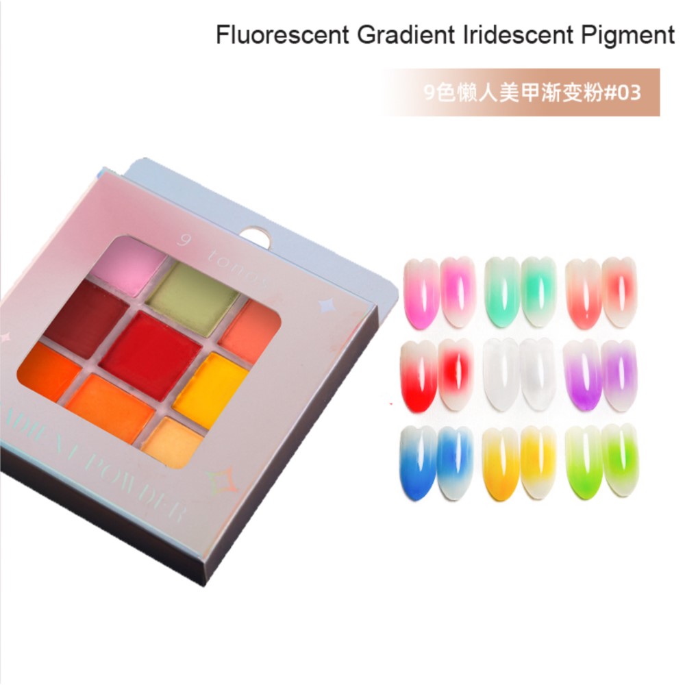 4/6/9 色ネイル顔料パレット固体マジックミラーパウダーセ - Nail Art Ombre Glitter のレビューと価格