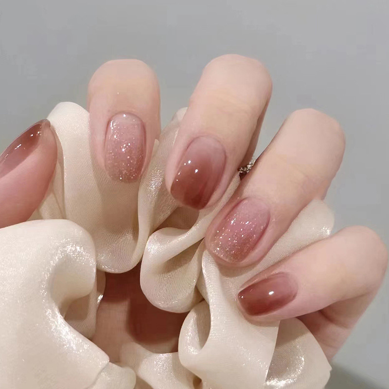 24 個キャラメルブラウンオンブルグリッタースティックオンネ - Nail Art Ombre Glitter のレビューと価格