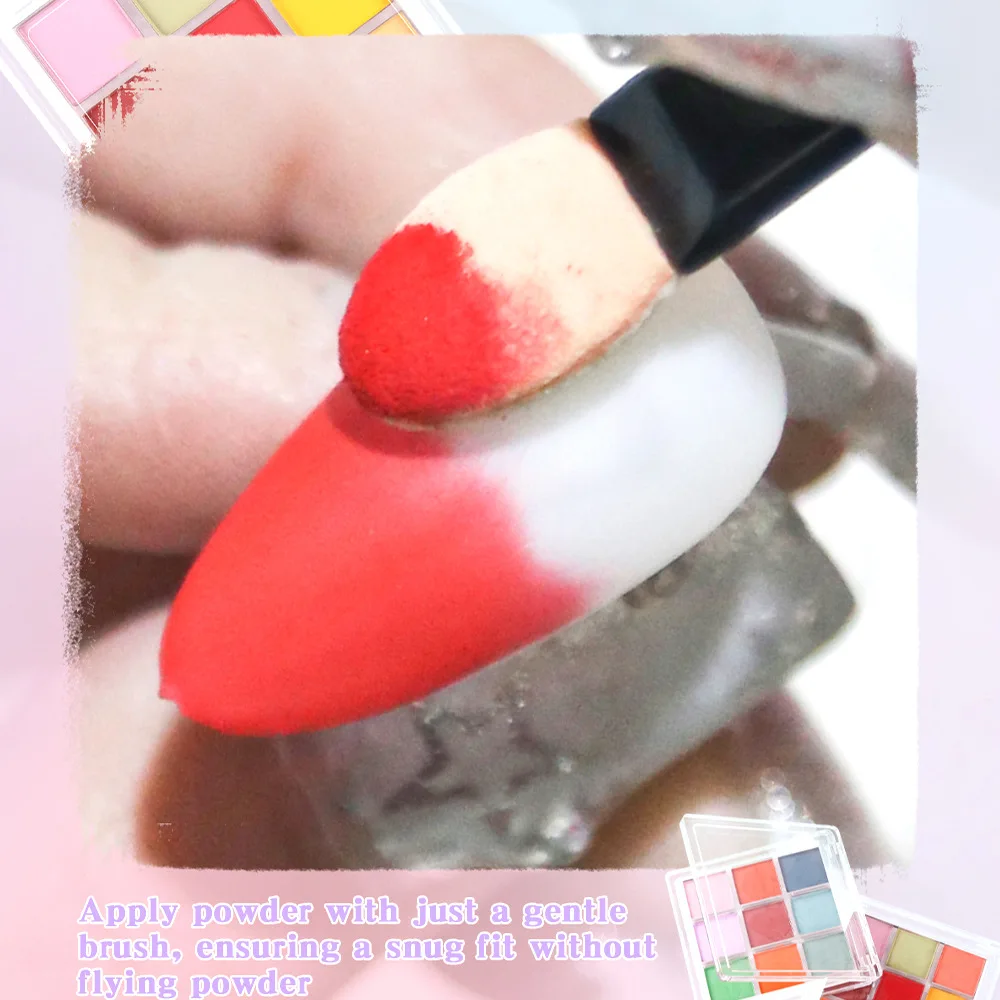 9 色ネイル顔料パレット固体マジックミラーパウダーセットオン - Nail Art Ombre Glitter のレビューと価格