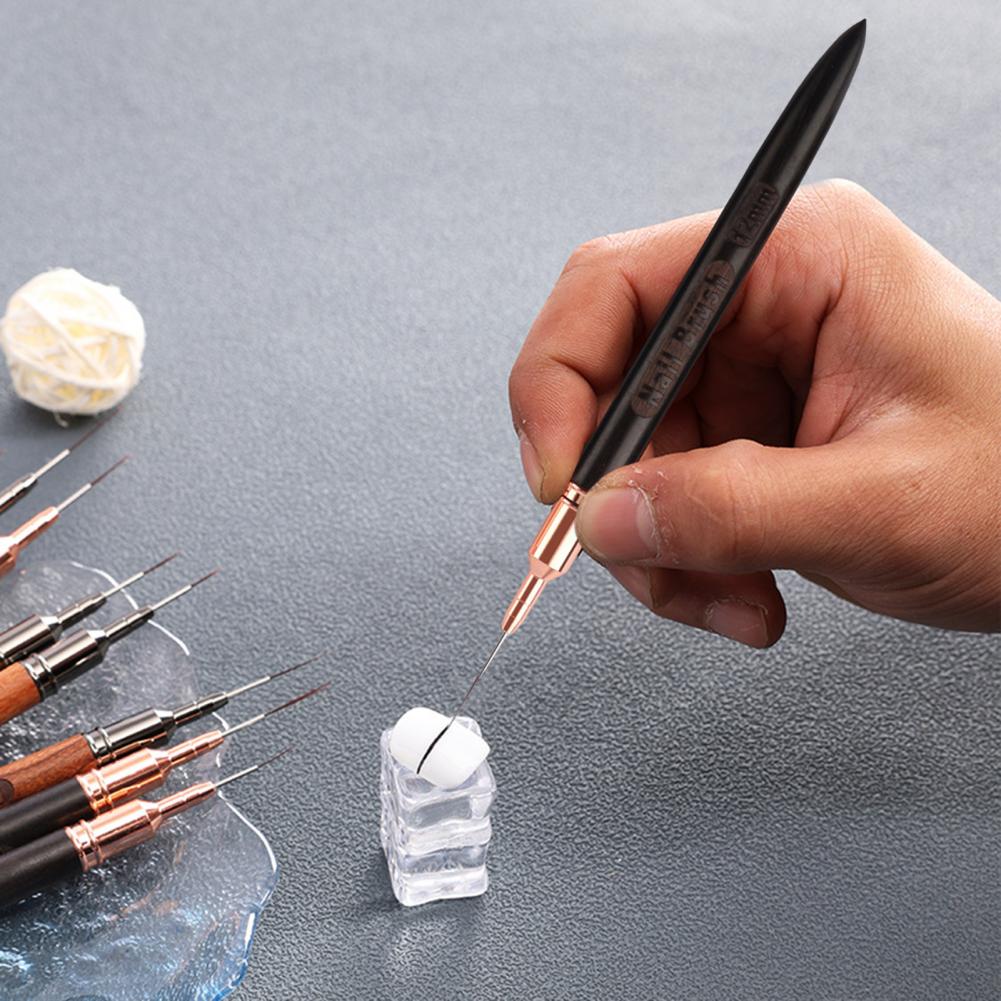 極細ネイルブラシ 6/9/12/15/18mm ネイルアート - Nail Art Brush Set のレビューと価格