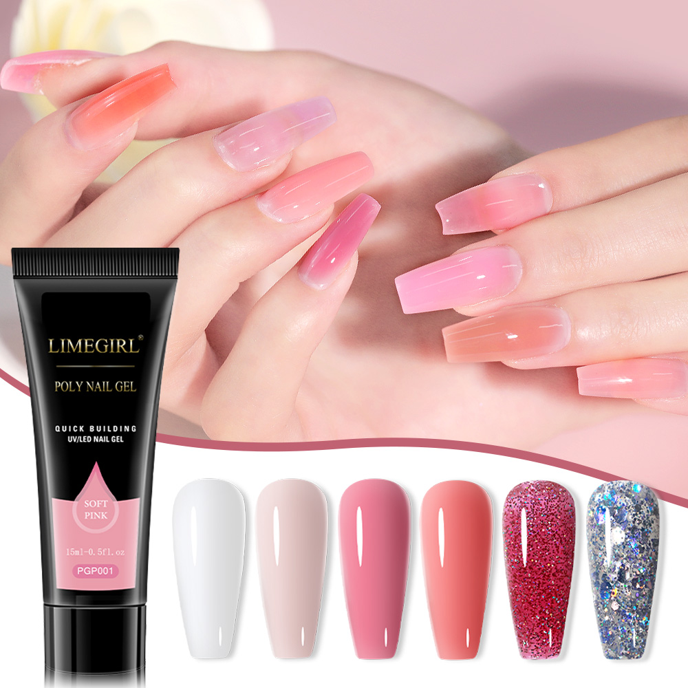 エクステンションネイル用ポリネイルジェルセット、長持ち、自然 - Polygel Nail Kit のレビューと価格