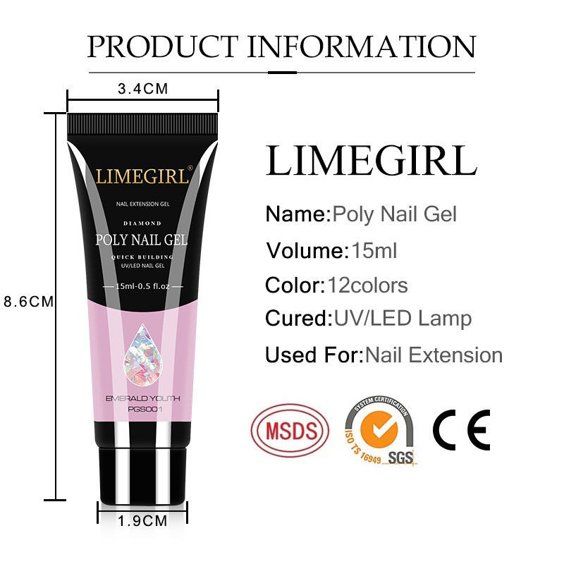 15 ミリリットルネイルジェルキットクイックエクステンション - Polygel Nail Kit のレビューと価格