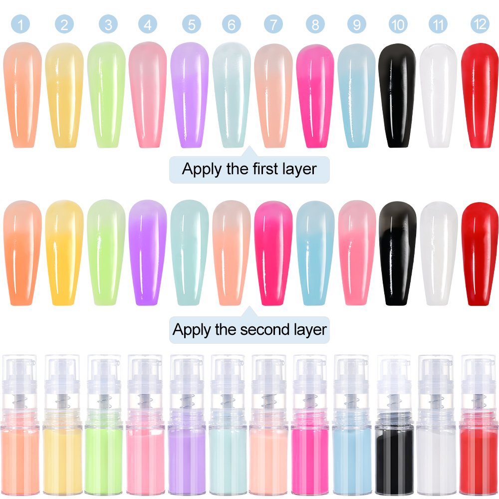 ネイルアート用オンブルスプレーパウダー,パールグラデーション - Nail Art Ombre Glitter のレビューと価格