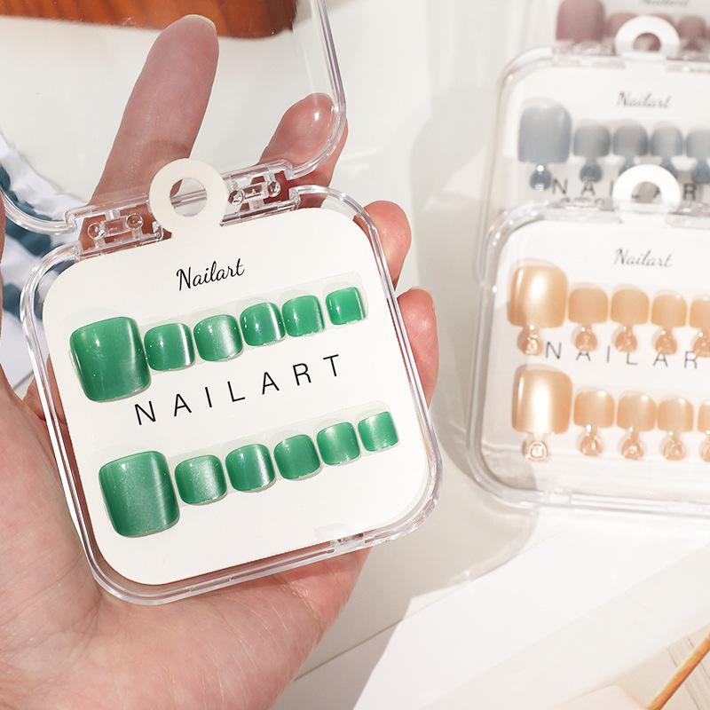 1箱入り フレンチフェイクネイル グロッシーキャットアイネイ - Nail Art Extension Cat Eye のレビューと価格