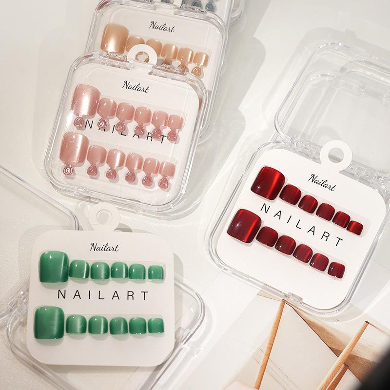 1箱入り フレンチフェイクネイル グロッシーキャットアイネイ - Nail Art Extension Cat Eye のレビューと価格
