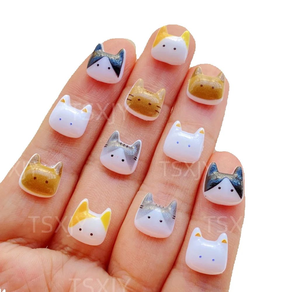 50個入り 可愛いミニ漫画風動物子猫ネイルアートフラットバッ - Nail Art Motif のレビューと価格