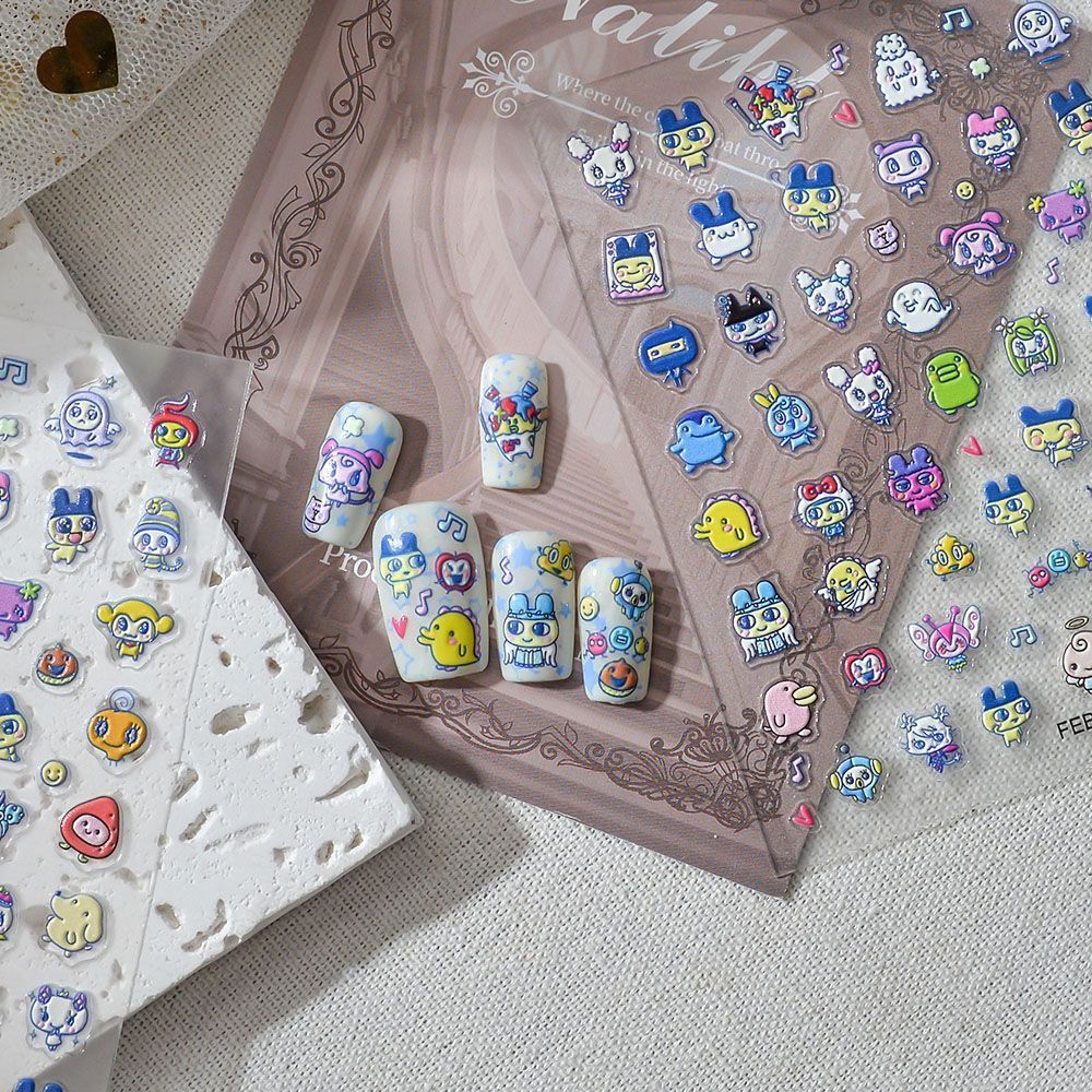 たまごっち風3Dエンボス加工ネイルアートステッカー キャラク - Nail Art Motif のレビューと価格