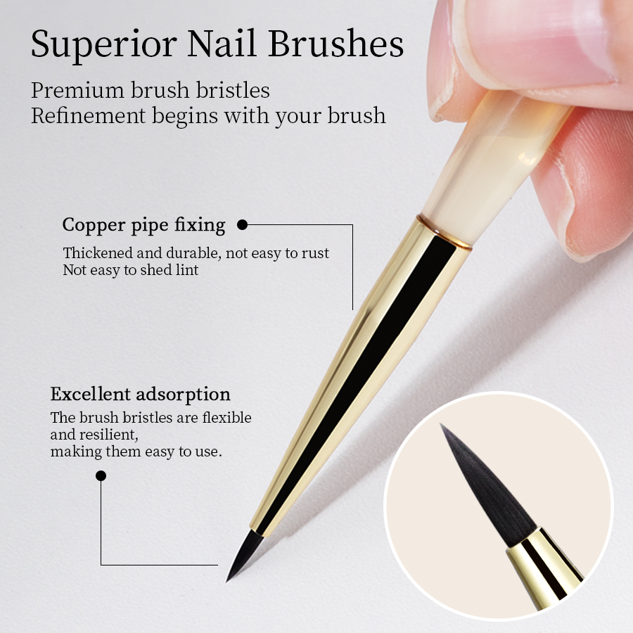 QNL超極細ミニネイルアートペイントブラシ短毛ワンストローク - Nail Art One Stroke のレビューと価格