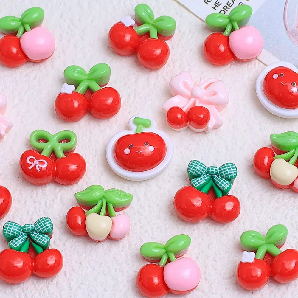 20個入り キュートなミニ漫画、様々な赤いチェリー付き ネイ - Nail Art Motif のレビューと価格