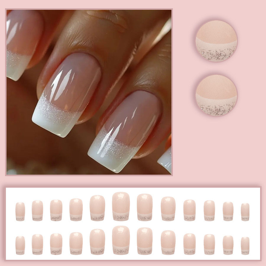 24枚入り/セット 中サイズ スクエア型 付け爪 女性用 ヌ - Nail Art Gliter のレビューと価格