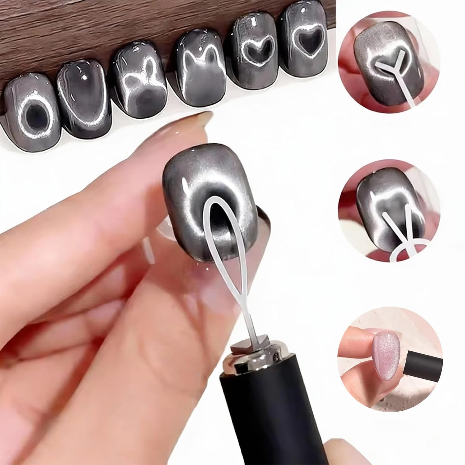 10個入りキャッツアイネイルマグネットセット、ネイルアート用 - Nail Art Full Color のレビューと価格