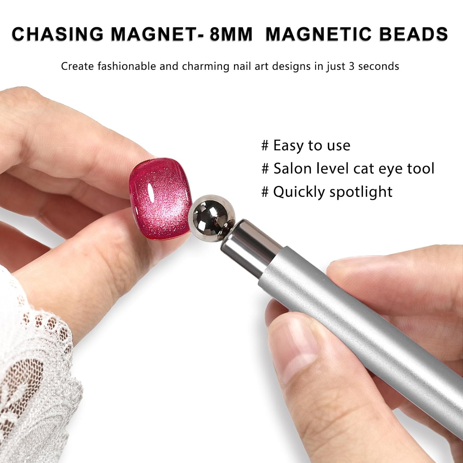 11個入りキャットアイネイルアートマグネットセット、両端磁石 - Nail Art Full Color のレビューと価格