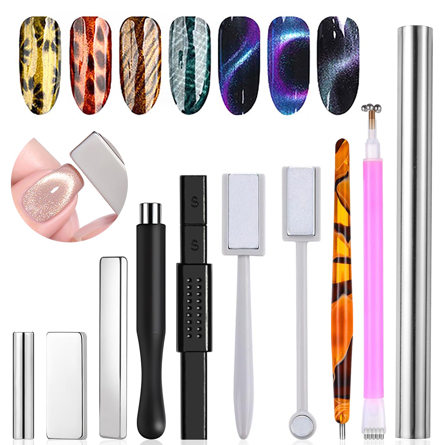 10個入りキャッツアイマグネットセット ネイルアート 3D効 - Nail Art Full Color のレビューと価格
