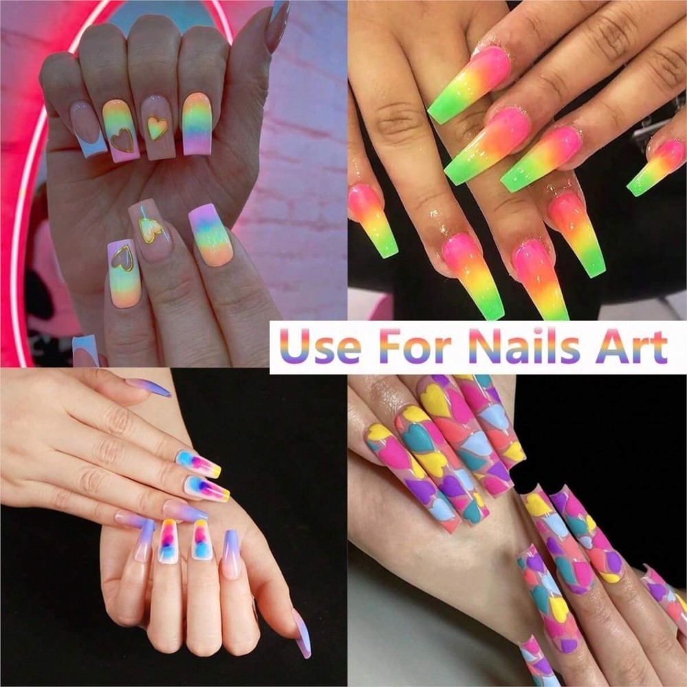 ネオンカラーの風光顔料パウダーセット,ネイルアート,蛍光色, - Nail Art Ombre Glitter のレビューと価格