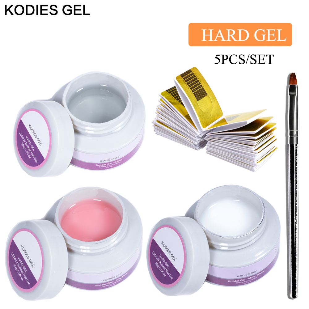 Kodiesゲル5ピース/セットuvビルダーハードため延長3 - Polygel Nail Kit のレビューと価格