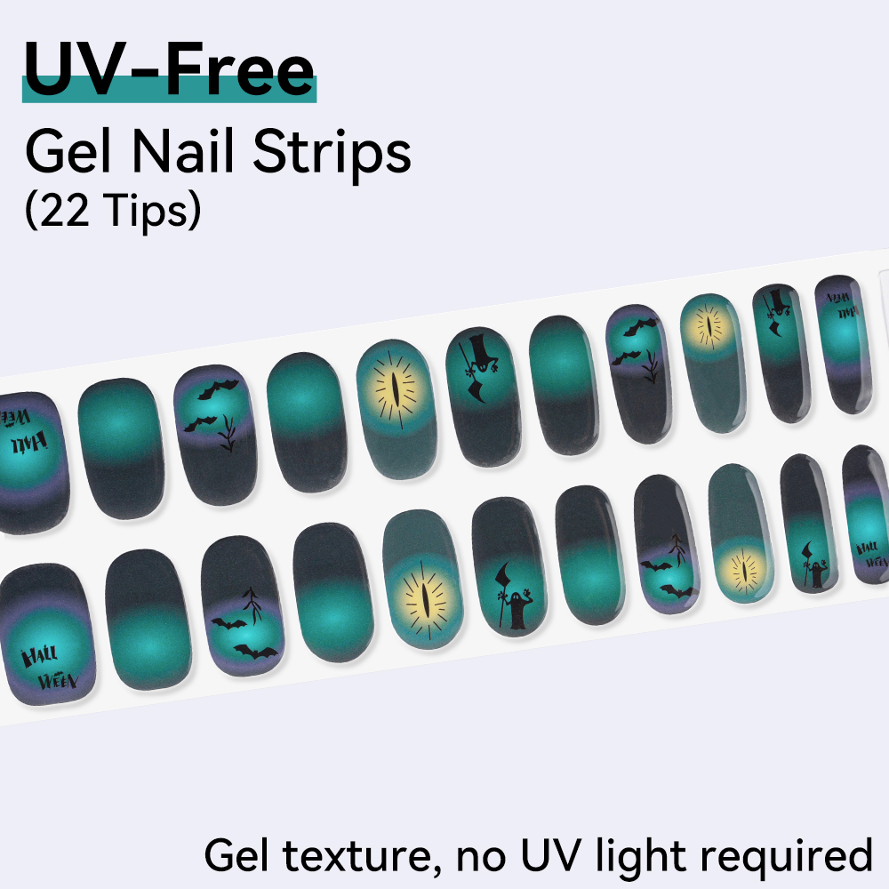 UVフリー ジェルネイルシール 22枚入り プレスオンジェル - Nail Art Ombre Glitter のレビューと価格