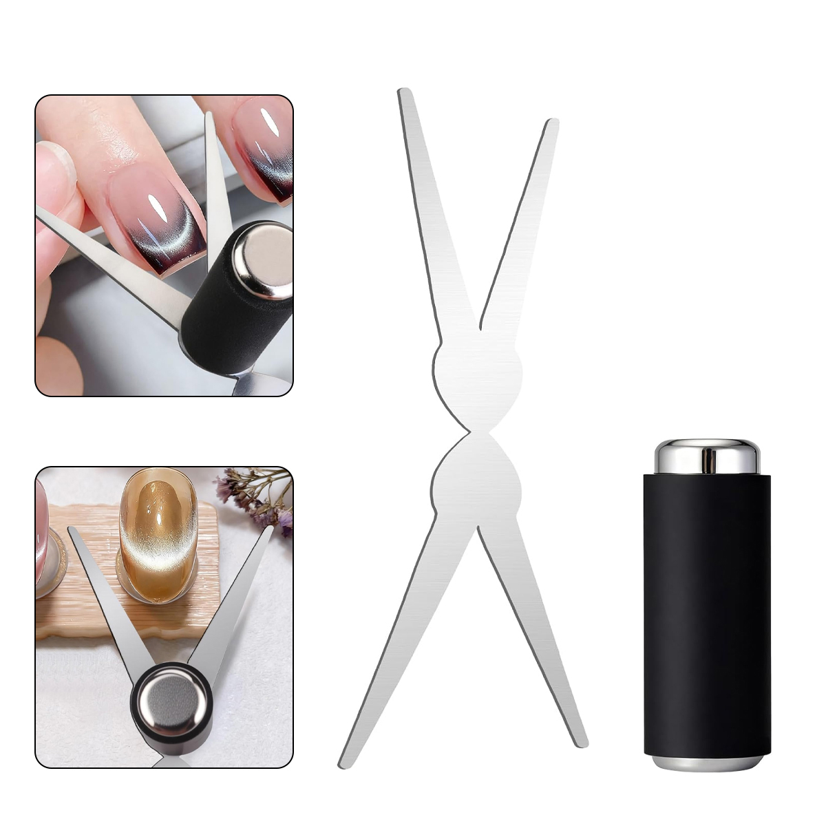 ダブルヘッドフレンチネイルアートマグネットセット 3D強力キ - Nail Art Full Color のレビューと価格