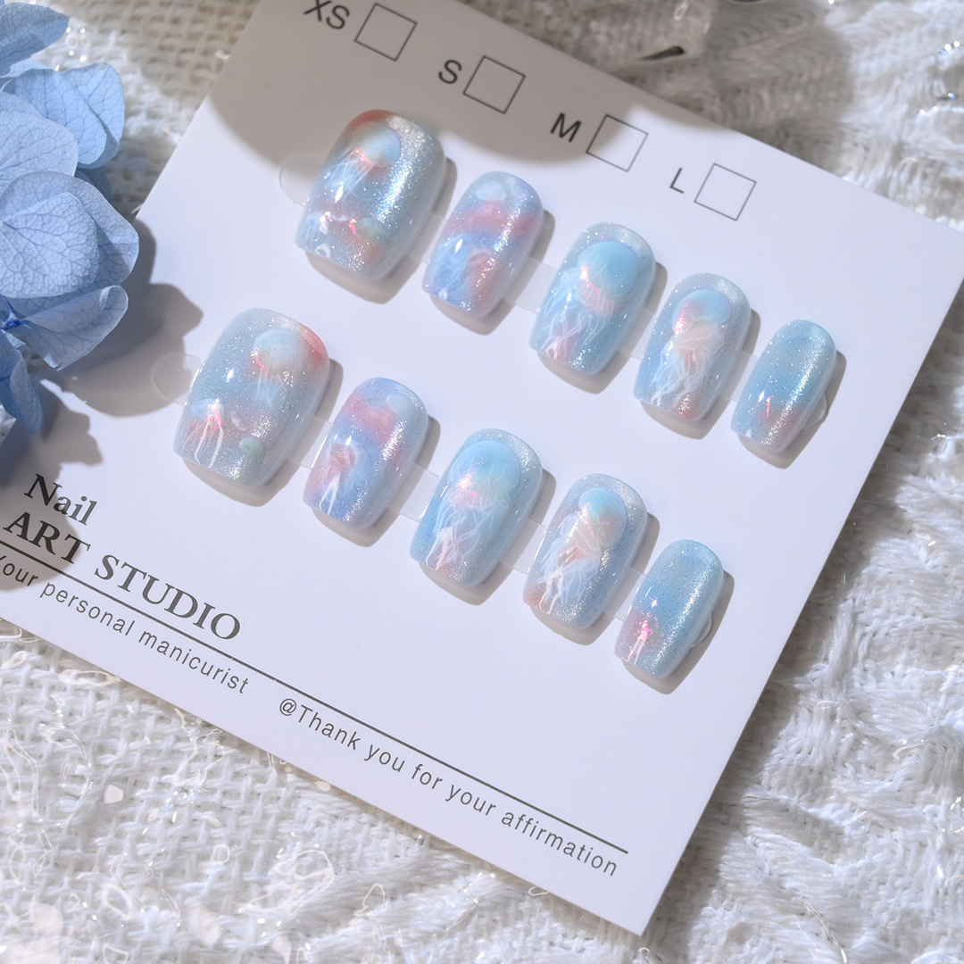 10枚入り レディース カラフル ドリーミー クラゲ 新作  - Nail Art Cat Eye のレビューと価格