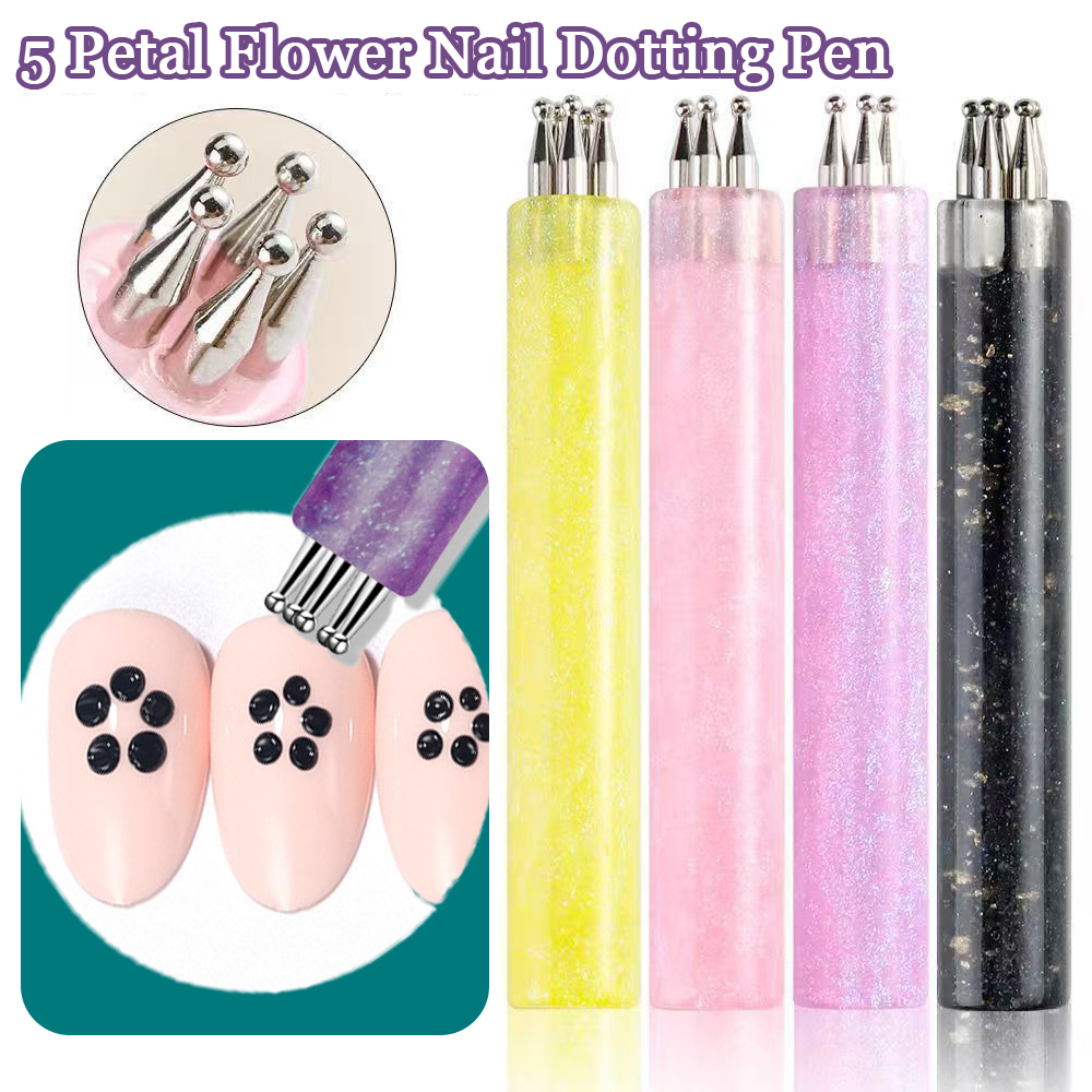 5枚の花びらを模したネイルドットペン、ワンストロークデザイン - Nail Art One Stroke のレビューと価格