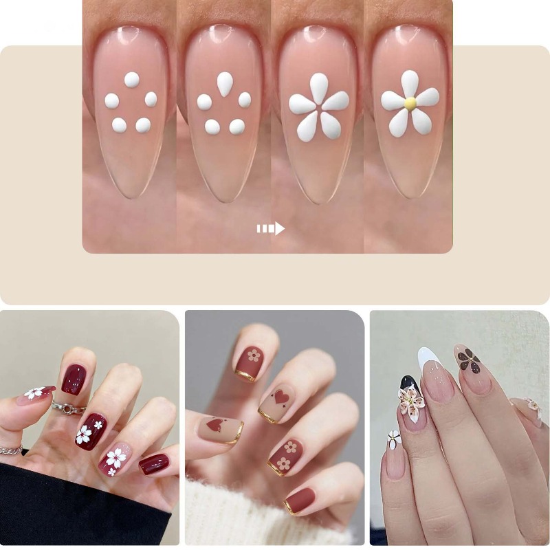 5枚の花びらを模したネイルドットペン、ワンストロークデザイン - Nail Art One Stroke のレビューと価格