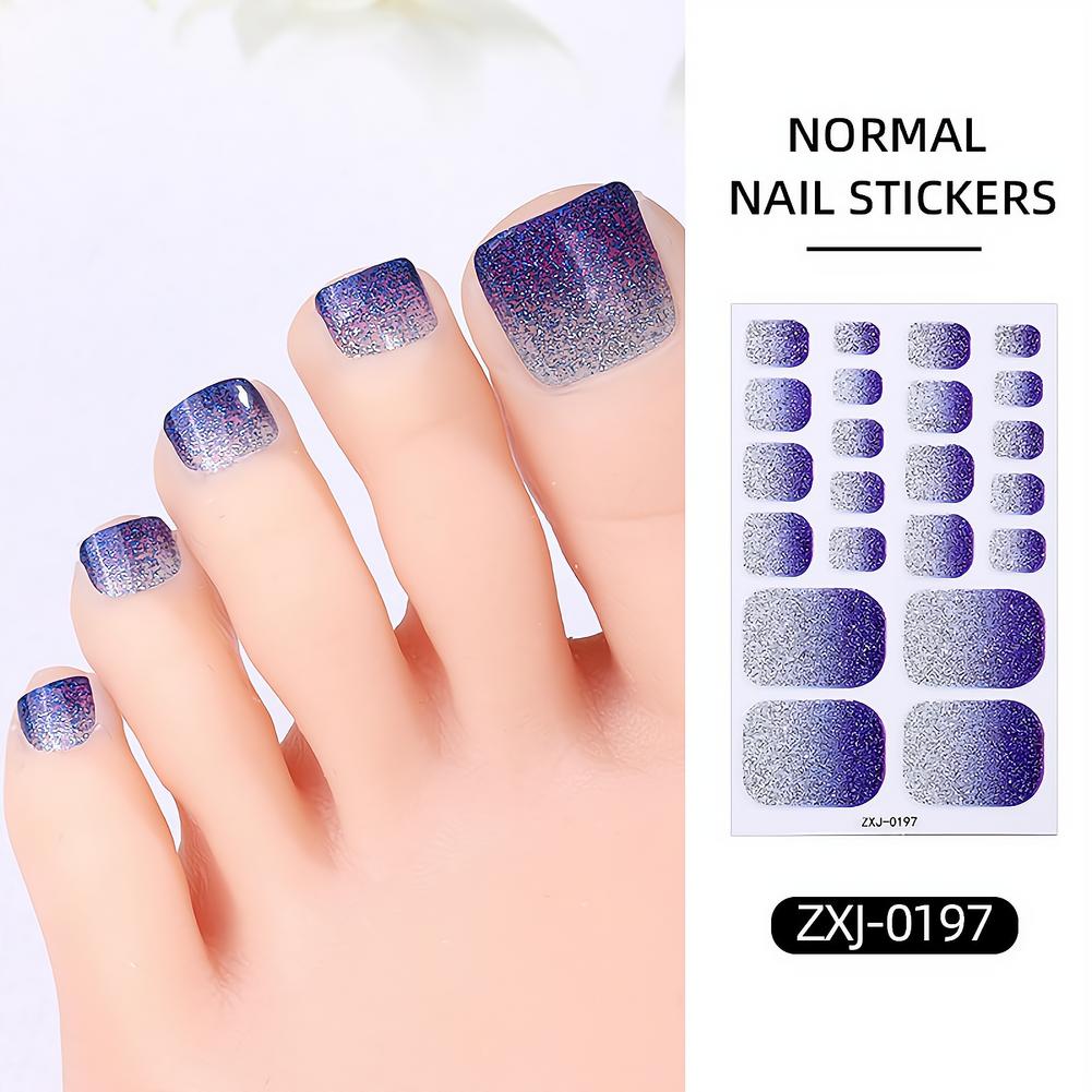22種類のグラデーショングリッター足爪ステッカー、キラキラ光 - Nail Art Ombre Glitter のレビューと価格