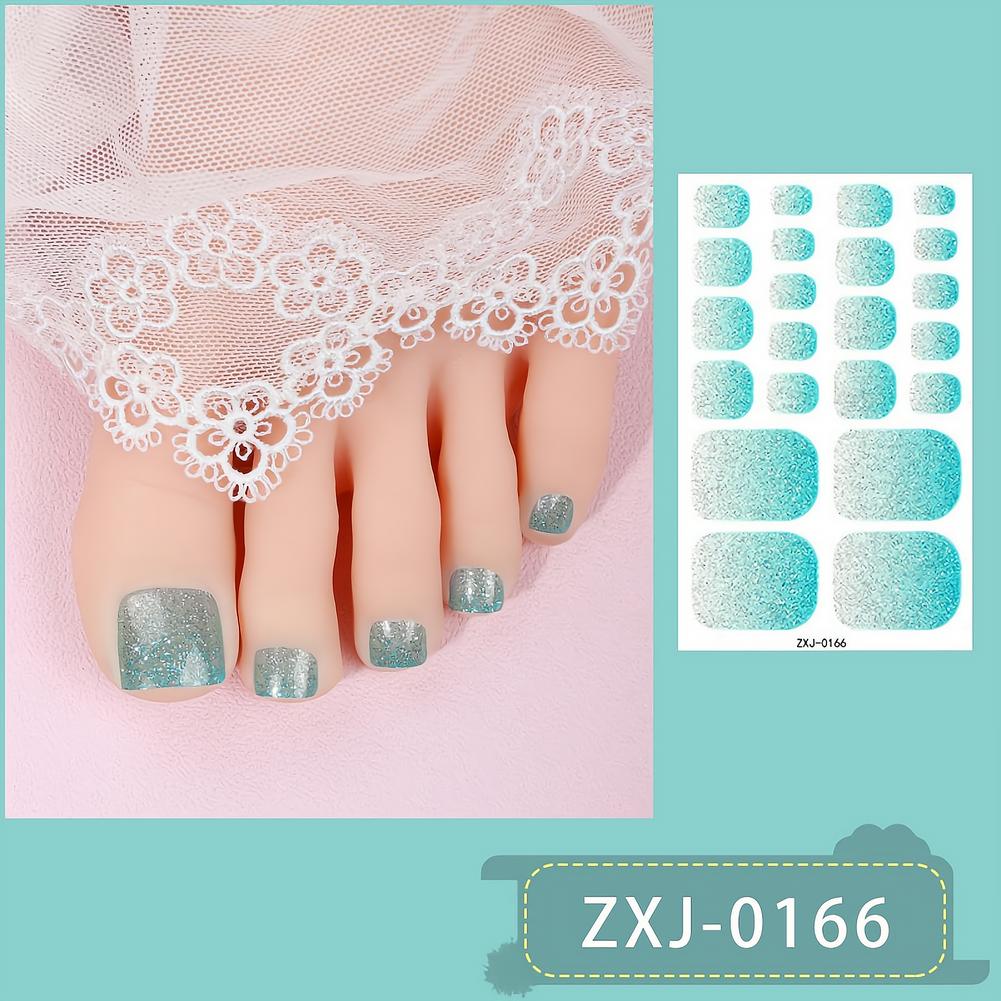 22種類のグラデーショングリッター足爪ステッカー、キラキラ光 - Nail Art Ombre Glitter のレビューと価格