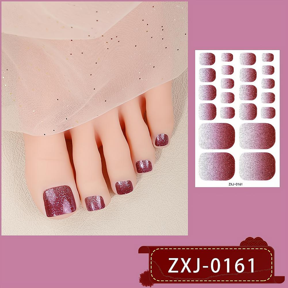 22種類のグラデーショングリッター足爪ステッカー、キラキラ光 - Nail Art Ombre Glitter のレビューと価格