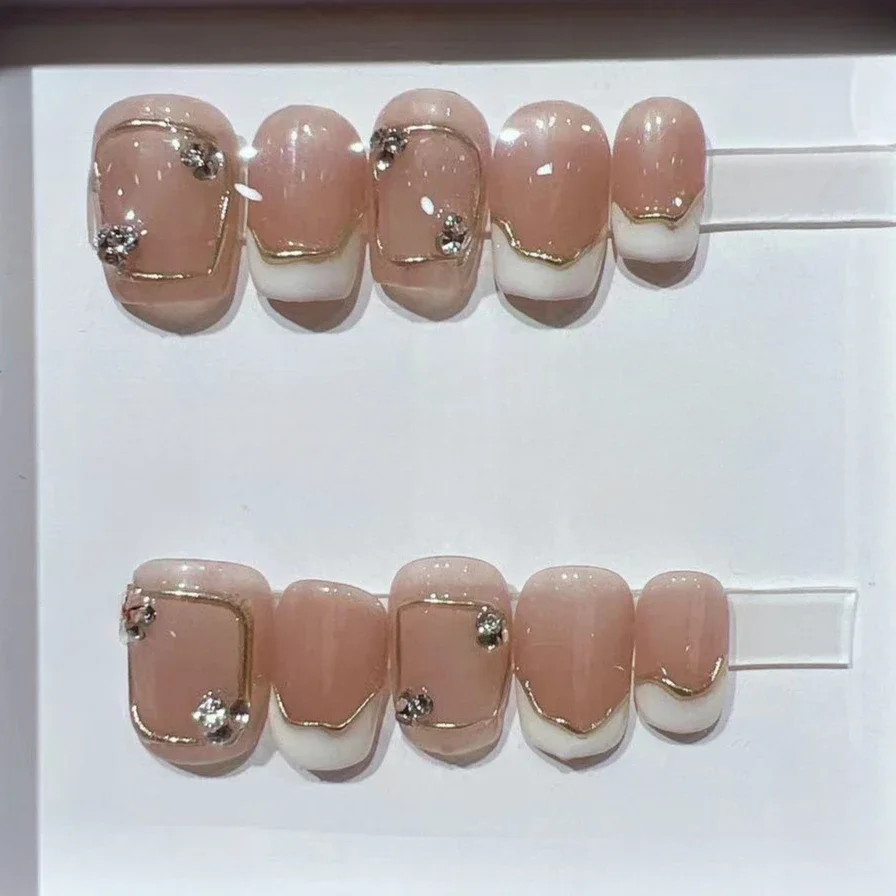 取り外し可能なフレンチアクリルネイル,手作りの偽の爪,光沢の - Nail Art Eye Cat のレビューと価格