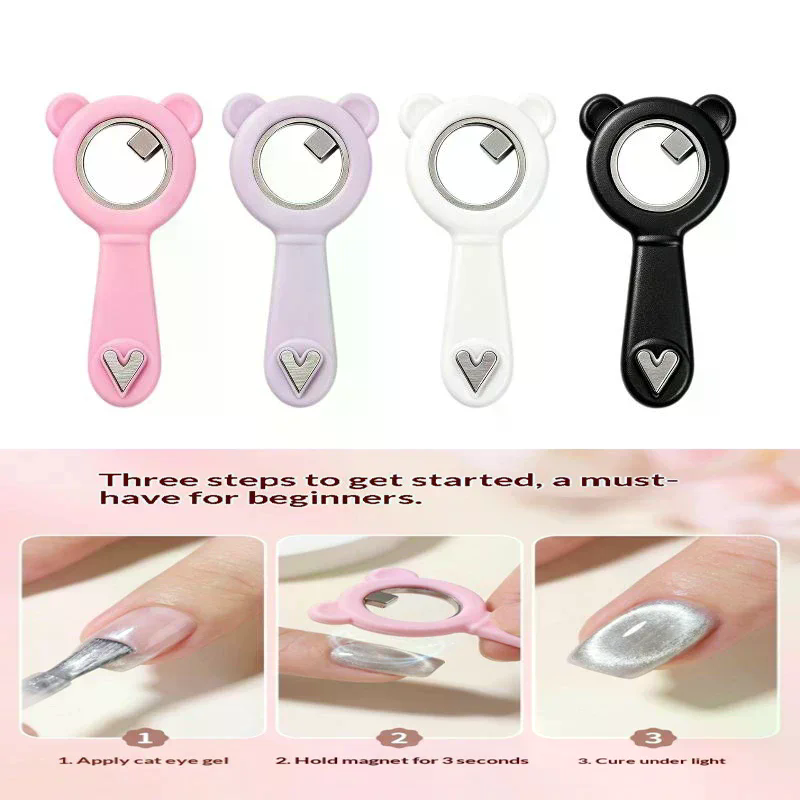 1個入り ポータブル 2 in 1 キュートなクマの目ネイル - Nail Art Cat Eye のレビューと価格