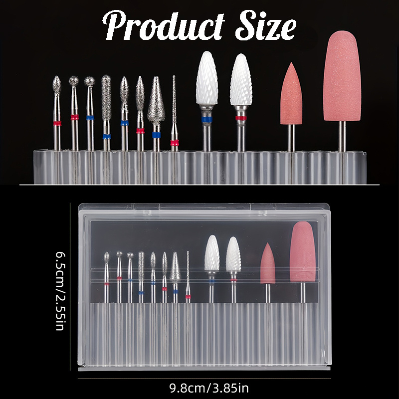 13個入りネイルドリルビットセット 3/32インチ クリーニ - Nail Art Brush Set のレビューと価格
