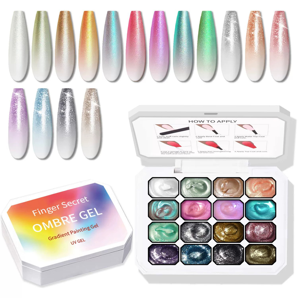 9-24色ソリッドクリームオンブレジェルパレットグラデーショ - Nail Art Ombre Glitter のレビューと価格
