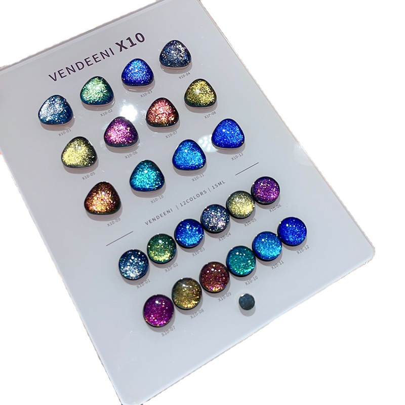VENDEENI 18色 12色グリッターキャッツアイネイル - Nail Art Cat Eye のレビューと価格