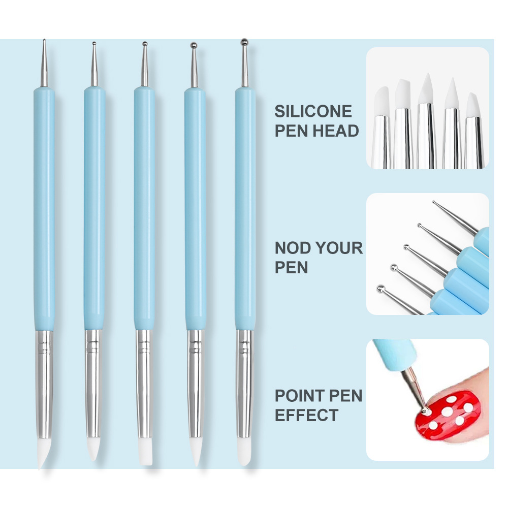1/3/5/6/個/セットネイルアートブラシ-シリコン彫刻ド - Nail Art Brush Set のレビューと価格