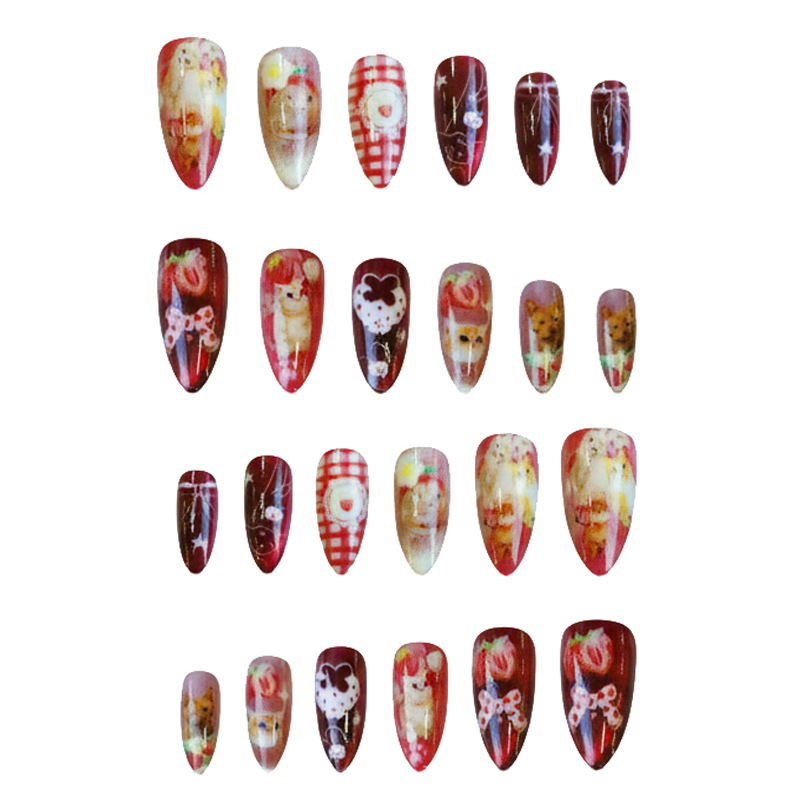 24枚入り ストロベリーキャッツアイ つけ爪 日本風ヴィンテ - Nail Art Cat Eye のレビューと価格